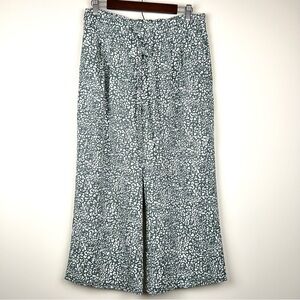DR2 Polyester Wide Leg Pants Women Size L Leopard Print Elastic Waste Tie 0273